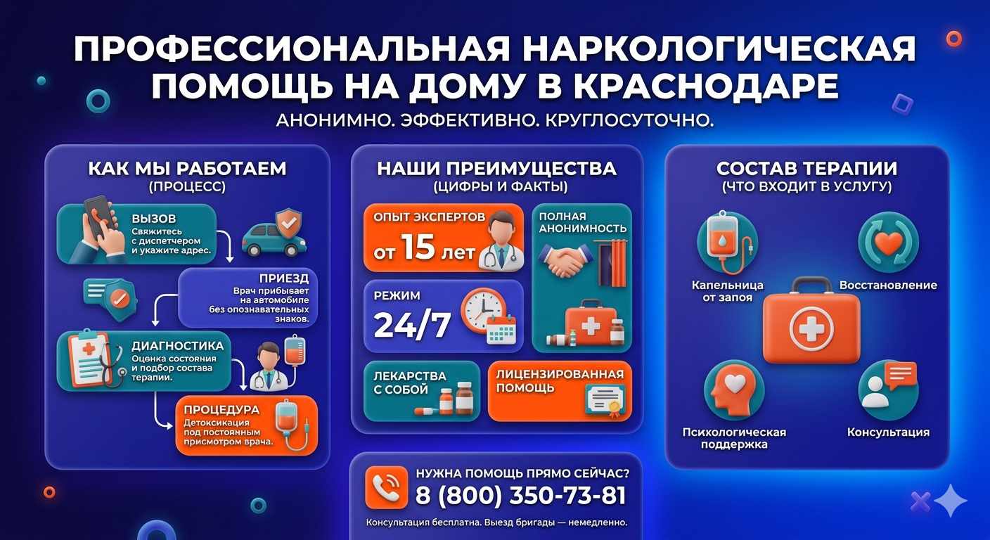 Инфографика о принципах лечения алкоголизма на дому в Порхове: этапы вызова нарколога, преимущества анонимной детоксикации и состав медицинской помощи.